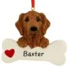 Personalized Golden Retriever With Bone Ornament