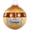 Personalized Dog Collar With Bone Tag Glass Ornament