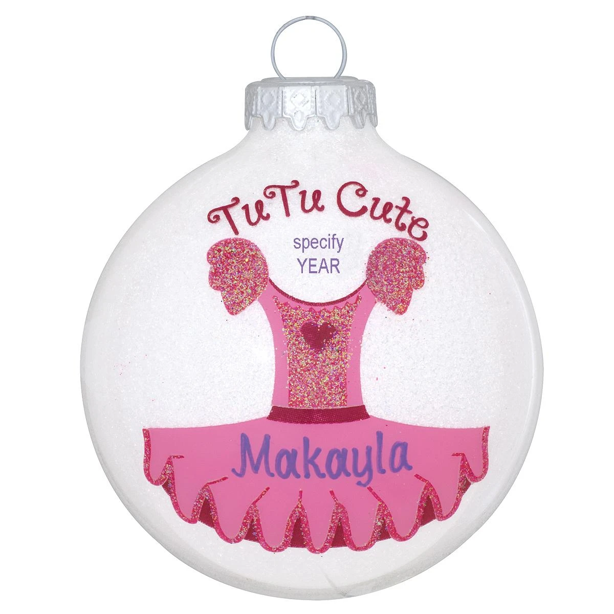 Personalized TuTu Cute Sparkle Glass Ornament 1 Personalized TuTu Cute Sparkle Glass Ornament