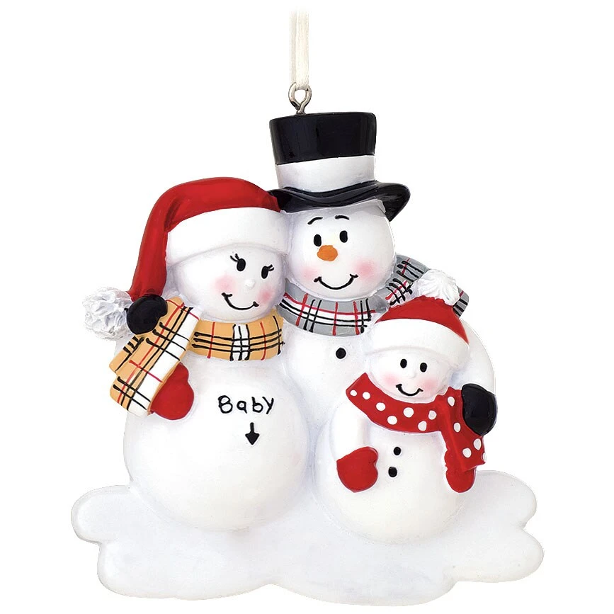 Personalized We're Expecting Snowfamily With 1 Child Ornament 2 Personalized We're Expecting Snowfamily With 1 Child Ornament - Image 2