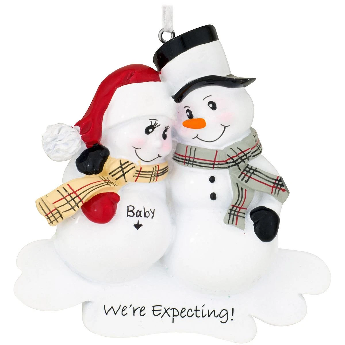 Personalized We're Expecting Snowman Couple Ornament 2 Personalized We're Expecting Snowman Couple Ornament - Image 2