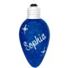 Personalized Blue Light Bulb Glass Ornament