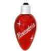 Personalized Red Light Bulb Glass Ornament