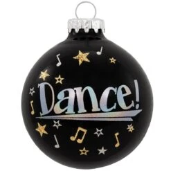Dance Notes And Stars Glass Ornament
