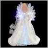 12 Inch White And Silver Fiber Optic Angel Tree Topper