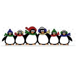 Personalized Penguin Family Of 6 Glass Sparkle Ornament -Christmas Decoration Store 1178751 web 3