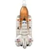 Space Shuttle With Rockets Glass Ornament
