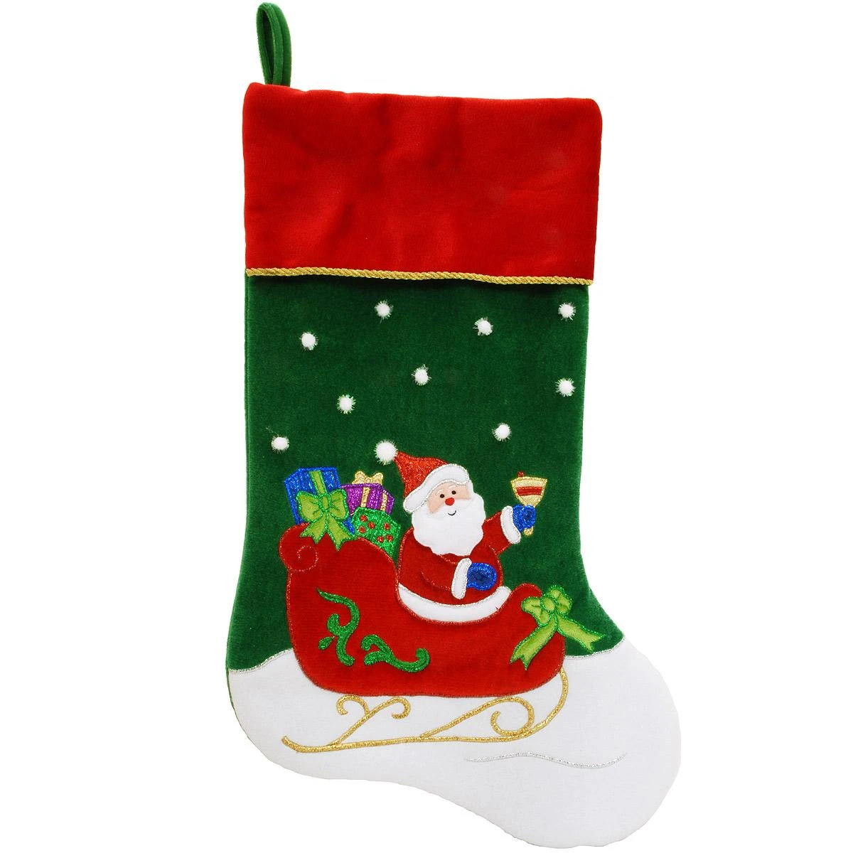 24 Inch Personalized Santa In Sleigh Stocking 2 24 Inch Personalized Santa In Sleigh Stocking - Image 2
