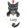 Personalized Gray Tabby Cat Ornament