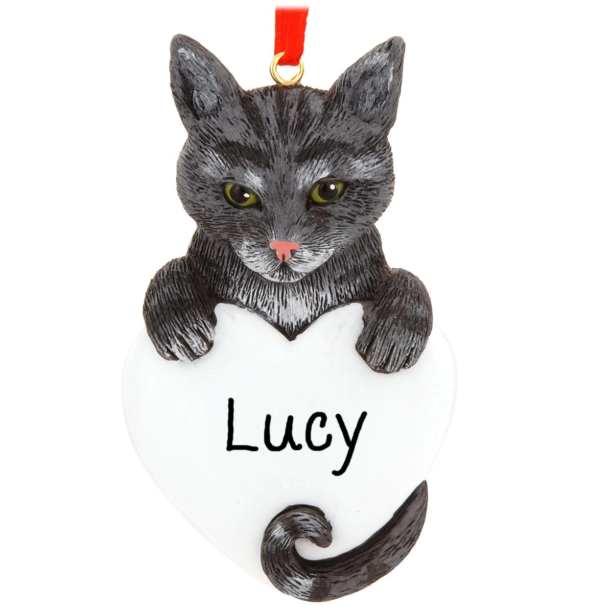 Personalized Gray Tabby Cat Ornament 1 Personalized Gray Tabby Cat Ornament
