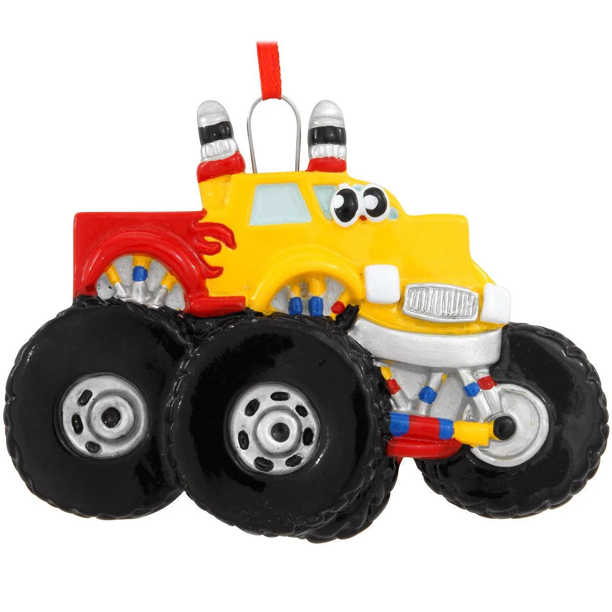 Personalized Yellow Monster Truck Ornament 2 Personalized Yellow Monster Truck Ornament - Image 2