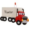 Personalized Red Cartoon Semi Truck Ornament