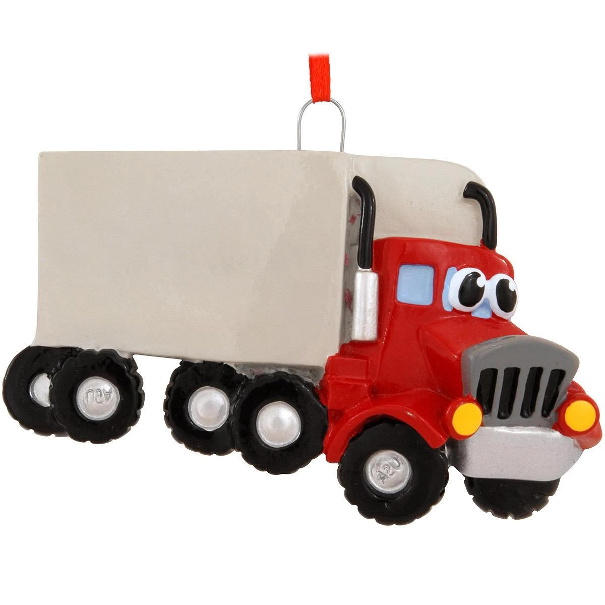 Personalized Red Cartoon Semi Truck Ornament 2 Personalized Red Cartoon Semi Truck Ornament - Image 2