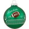 Personalized Football Over Field Glass Ornament