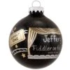 Personalized Theatre Design On Black Sparkle Glass Ornament