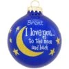 Personalized I Love You To The Moon And Back Glass Ornament