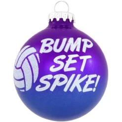 Bump Set Spike Volleyball Glass Ornament