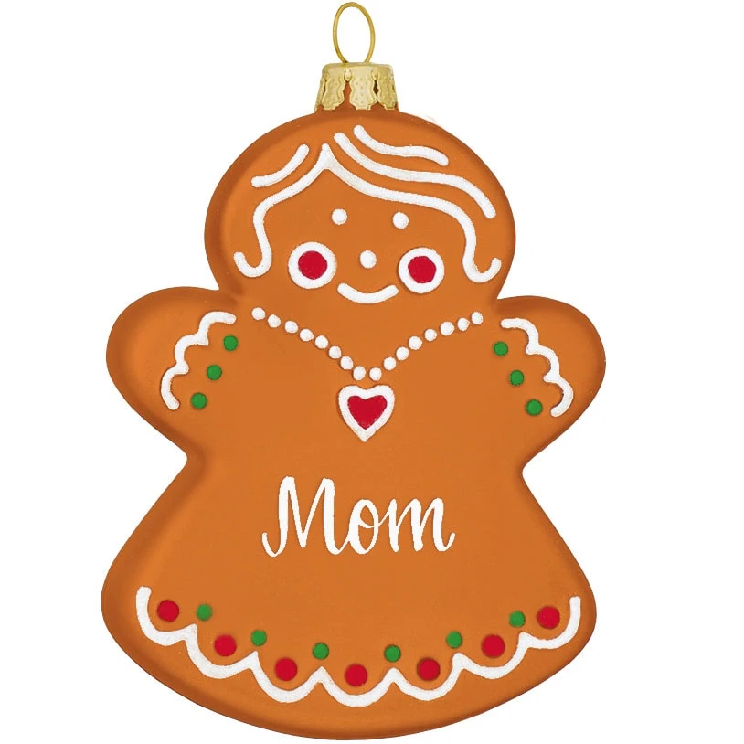 Personalized Gingerbread Mom Glass Ornament 1 Personalized Gingerbread Mom Glass Ornament