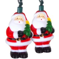 Santa With Tree 10 Light Set
