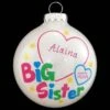 Personalized Big Sister Glass Sparkle Ornament