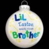 Personalized Lil Brother Glass Sparkle Ornament