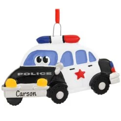 Personalized Police Car With Eyes Ornament