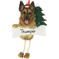Personalized German Shepherd Ornament With Dangling Legs