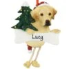 Personalized Yellow Lab Ornament With Dangling Legs