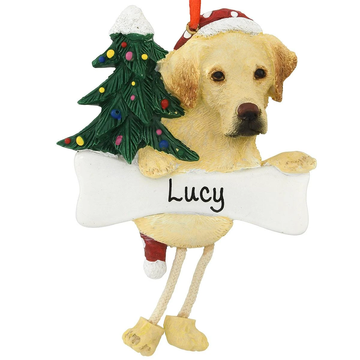 Personalized Yellow Lab Ornament With Dangling Legs 1 Personalized Yellow Lab Ornament With Dangling Legs