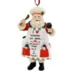 Santa Chef With Wine Resin Ornament