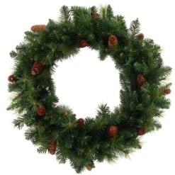 24 Inch Artificial Woodland Wreath With Pinecones