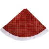 48 Inch Glittering Red, Green, And Gold Plaid Tree Skirt