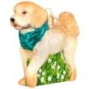 Doodle Dog With Scarf Glass Ornament