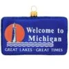 Michigan Welcome Sign Glass Ornament