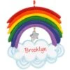 Personalized Rainbow And Clouds With Star Dangle Ornament