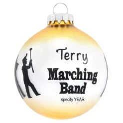 Personalized Marching Band Silhouettes Glass Ornament