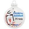Personalized Physician Assistant White Opal Glass Ornament