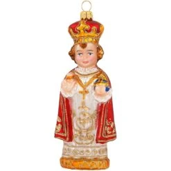 Infant Jesus Of Prague Glass Ornament