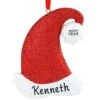 Personalized Red Glitter Santa Hat Ornament