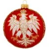 4 Inch Polish Eagle Red Glass Ornament