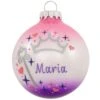 Personalized Princess Swirl Glass Ornament