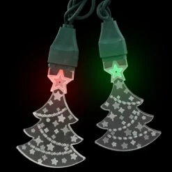 Red And Green Christmas Tree Shaped 10 LED Light Set