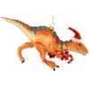 Raptor Dinosaur With Santa Hat Glass Ornament