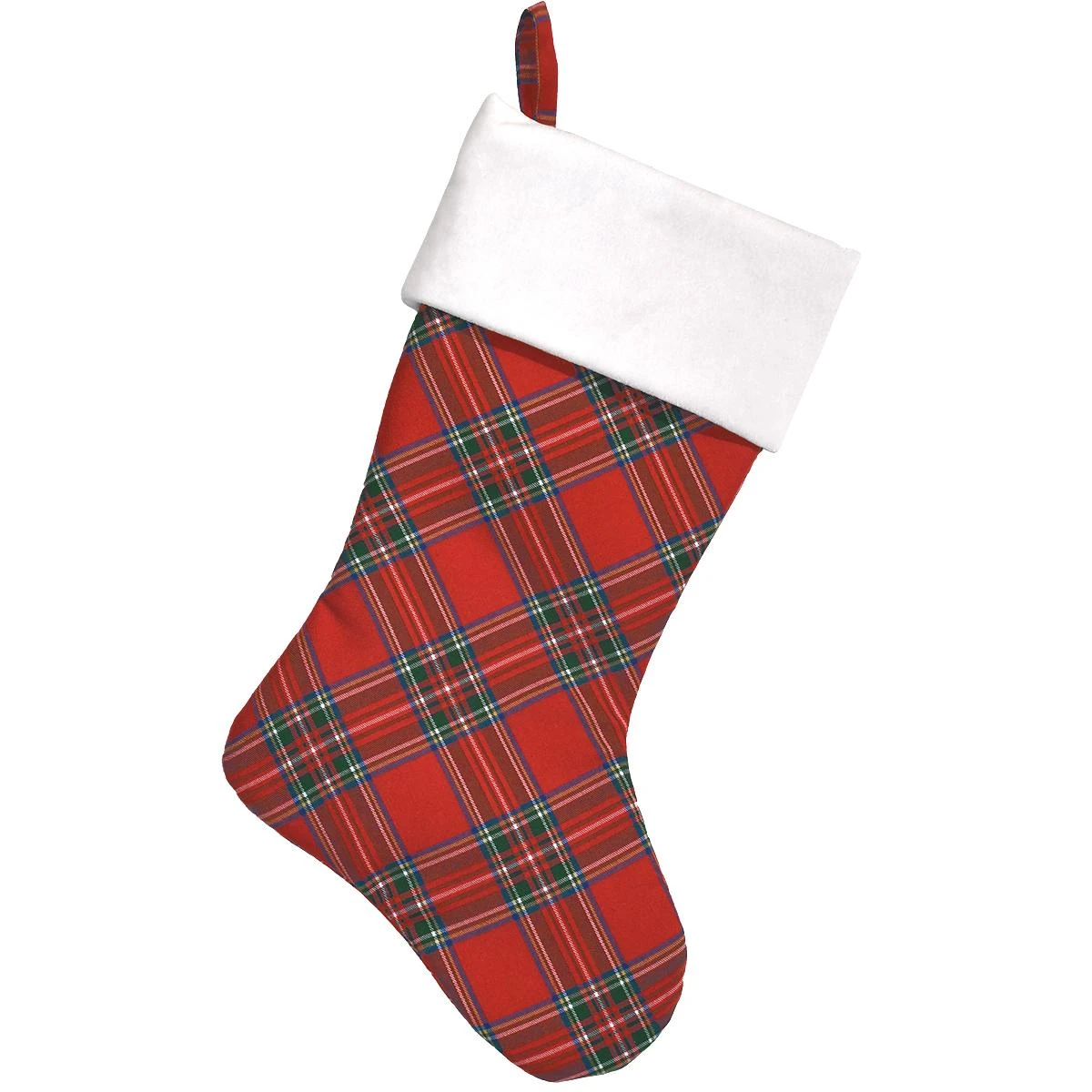 19 Inch Personalized Red Plaid Stocking With Ivory Cuff 2 19 Inch Personalized Red Plaid Stocking With Ivory Cuff - Image 2