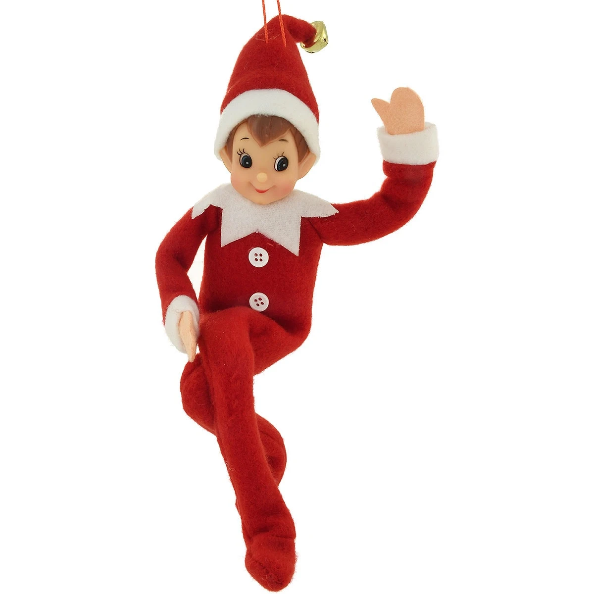 Elf Boy With Red Felt Outfit Ornament 1 Elf Boy With Red Felt Outfit Ornament
