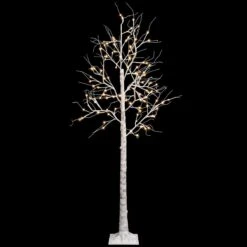 7' Artificial Pre-Lit Birch Tree