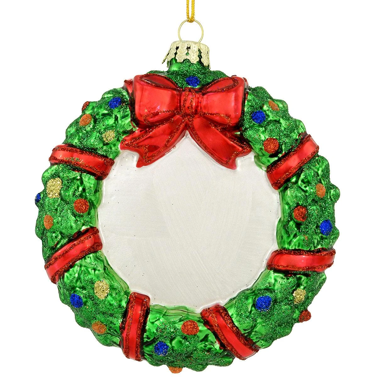 Personalized Wreath With Decorations And Red Ribbon Ornament 2 Personalized Wreath With Decorations And Red Ribbon Ornament - Image 2