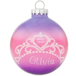 Personalized Tiara 3-Tone Glitter Ornament
