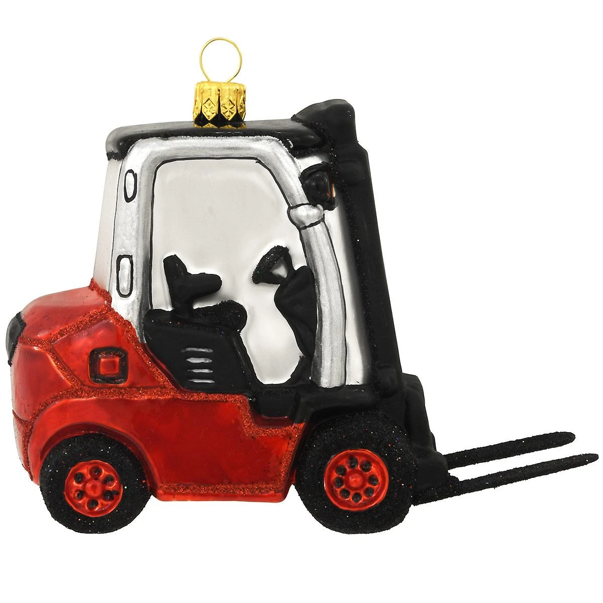 Forklift Glass Ornament 1 Forklift Glass Ornament
