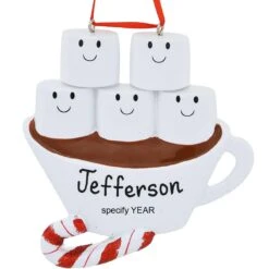 Personalized Hot Cocoa Family Of 5 Ornament